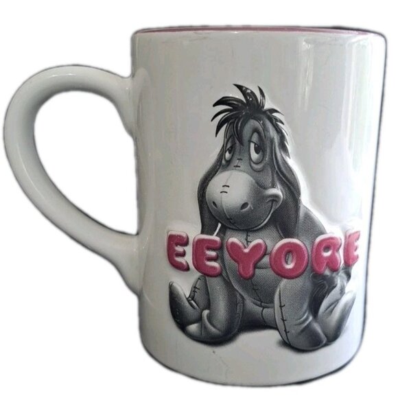 Walt Disney World Winnie The Pooh Large Eeyore Purple White 3D  Mug Embossed - Picture 3 of 8